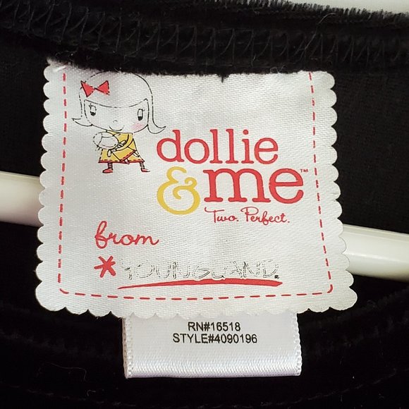 Dollie & Me Black Red Fancy Party Flared Swing Dress Girls 6 Lined Long Sleeve - Picture 4 of 9